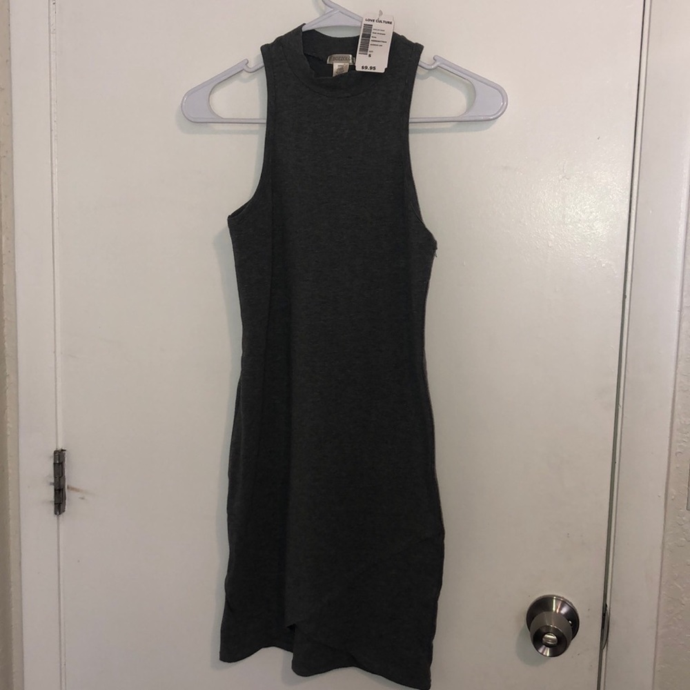 Mini turtle neck grey dress